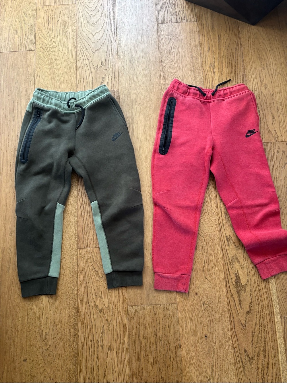 Nike Kids' Olive Green and red Nike tech Fleece Joggers - 2 Pack